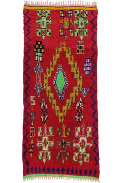 Tapis Azilal marocain vintage, Global Boho Chic rencontre l'enchantement tribal