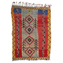 Vintage Moroccan Azilal Rug, Global Boho Chic Meets Tribal Enchantment
