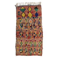 Retro Moroccan Azilal Rug, Global Boho Chic Meets Tribal Enchantment