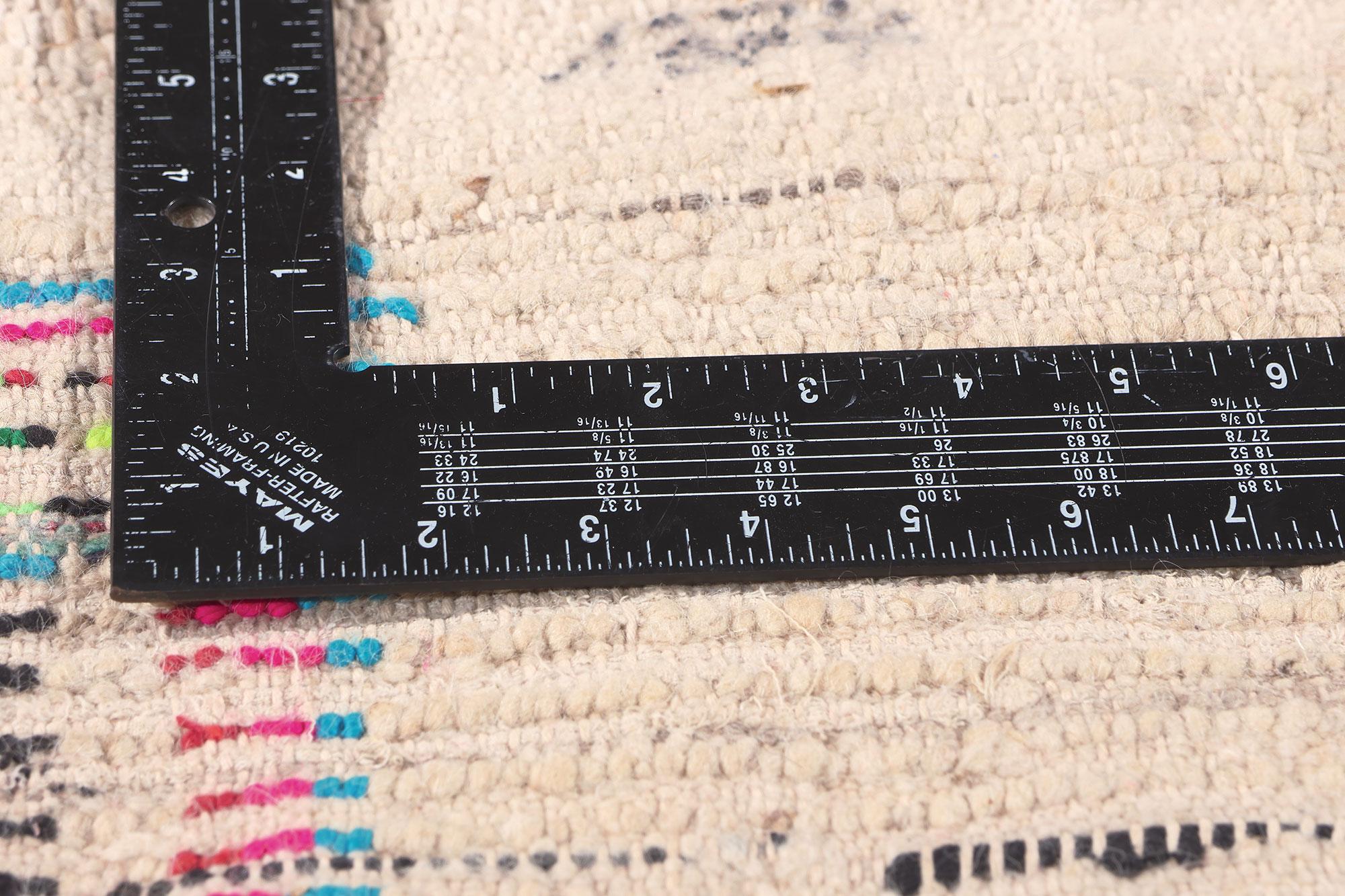 Wool 1960’s Berber Moroccan Azilal Rug, Maximalist Bohemian Meets Tribal Enchantment For Sale