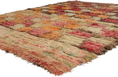 Vintage Moroccan Azilal Rug, Midcentury Cubism Meets Tribal Enchantment