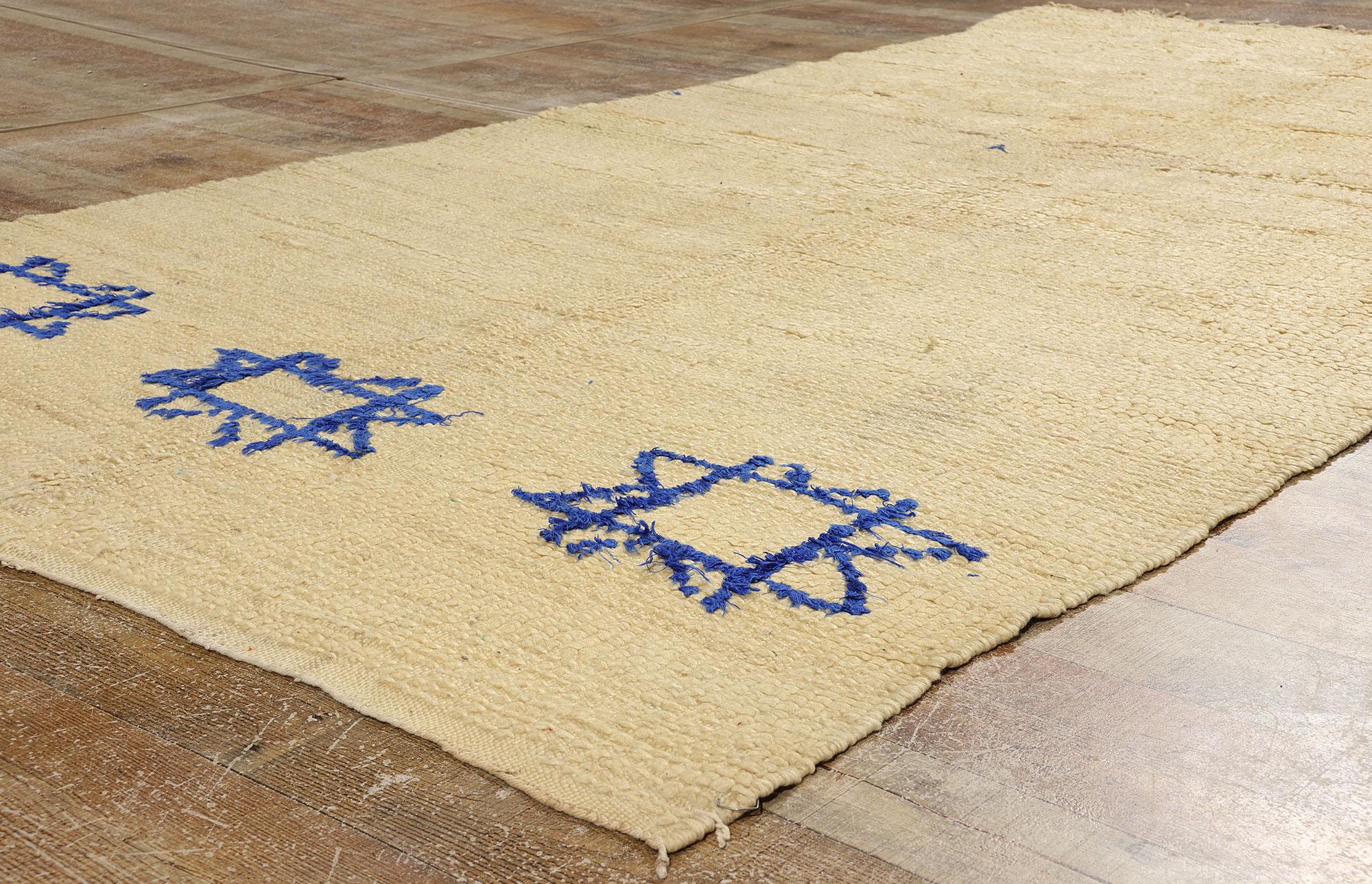 Vintage Moroccan Azilal Rug, Minimalist Shibui Meets Tribal Enchantment For Sale 1