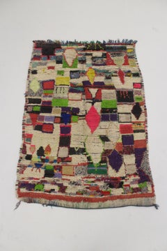 Vintage Moroccan Azilal rug - Multicolor - 3.5x4.9feet / 107x150cm