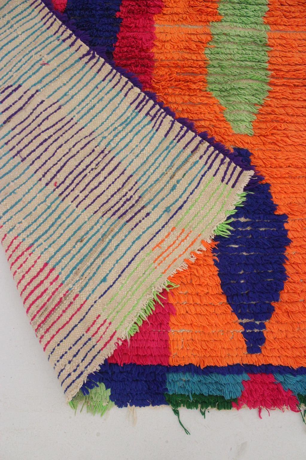 Vintage Moroccan Azilal rug - Neon colors - 4.1x5feet / 125x152cm 1