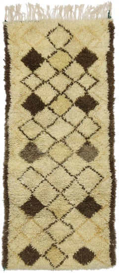 Vintage Moroccan Azilal Rug, Neutral Berber Moroccan Rug with Neutral Colors