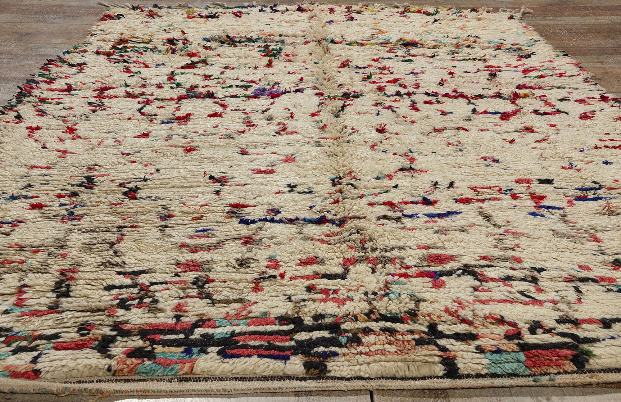 Vintage Moroccan Azilal Rug, Nomadic Charm Meets Abstract Expressionism For Sale 1