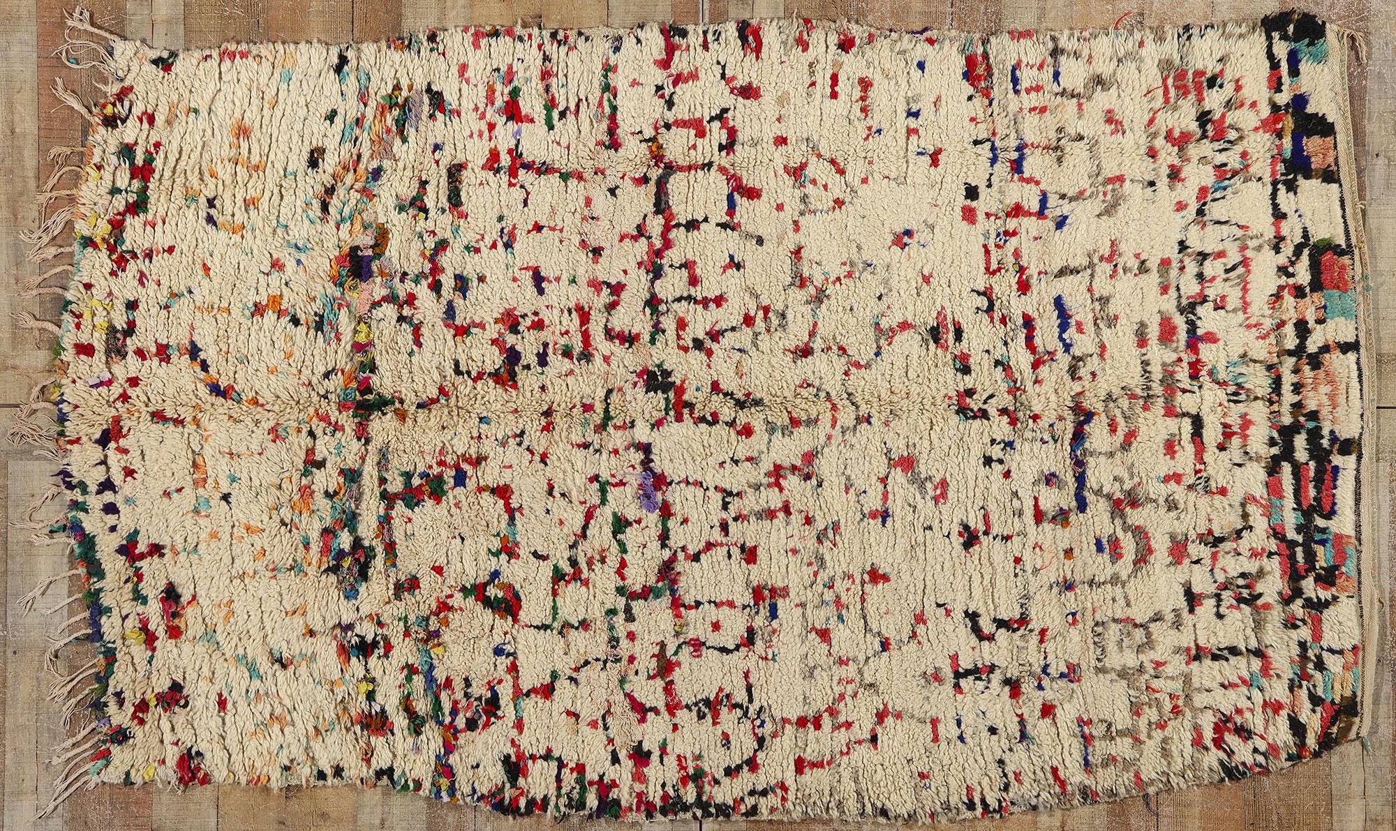 Vintage Moroccan Azilal Rug, Nomadic Charm Meets Abstract Expressionism For Sale 2