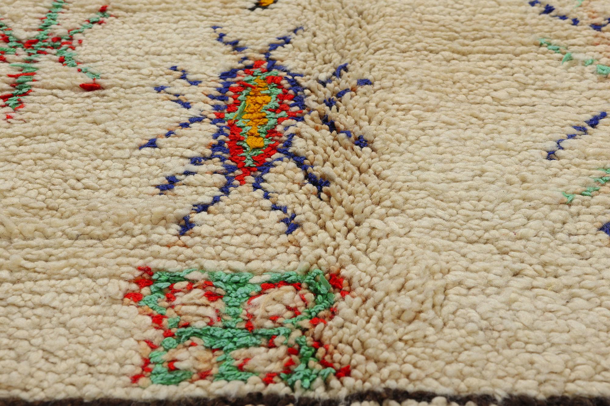 Vintage Moroccan Azilal Rug, Nomadic Charm Meets Maximalist Style In Good Condition For Sale In Dallas, TX