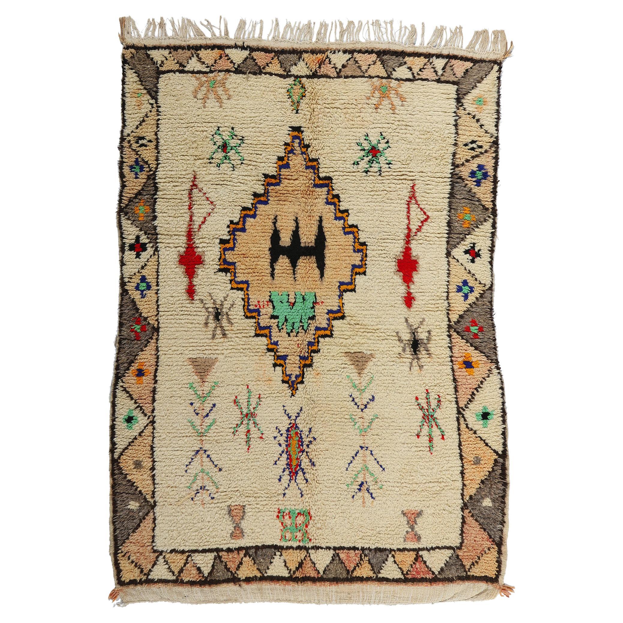 Vintage Moroccan Azilal Rug, Nomadic Charm Meets Maximalist Style