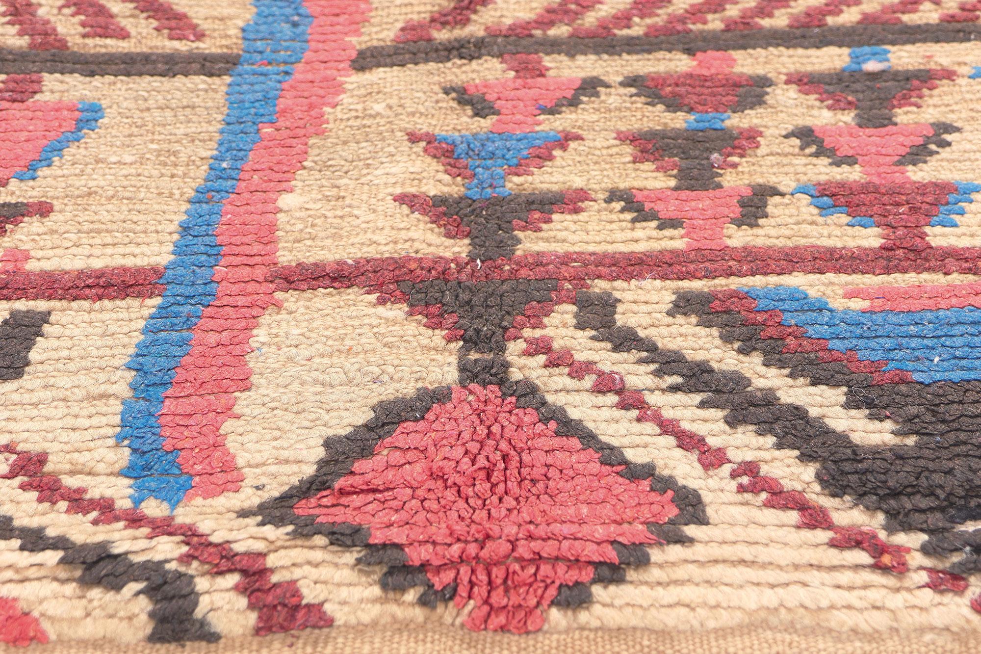 Vintage Moroccan Azilal Rug, Tribal Enchantment Meets Global Boho Chic In Good Condition For Sale In Dallas, TX