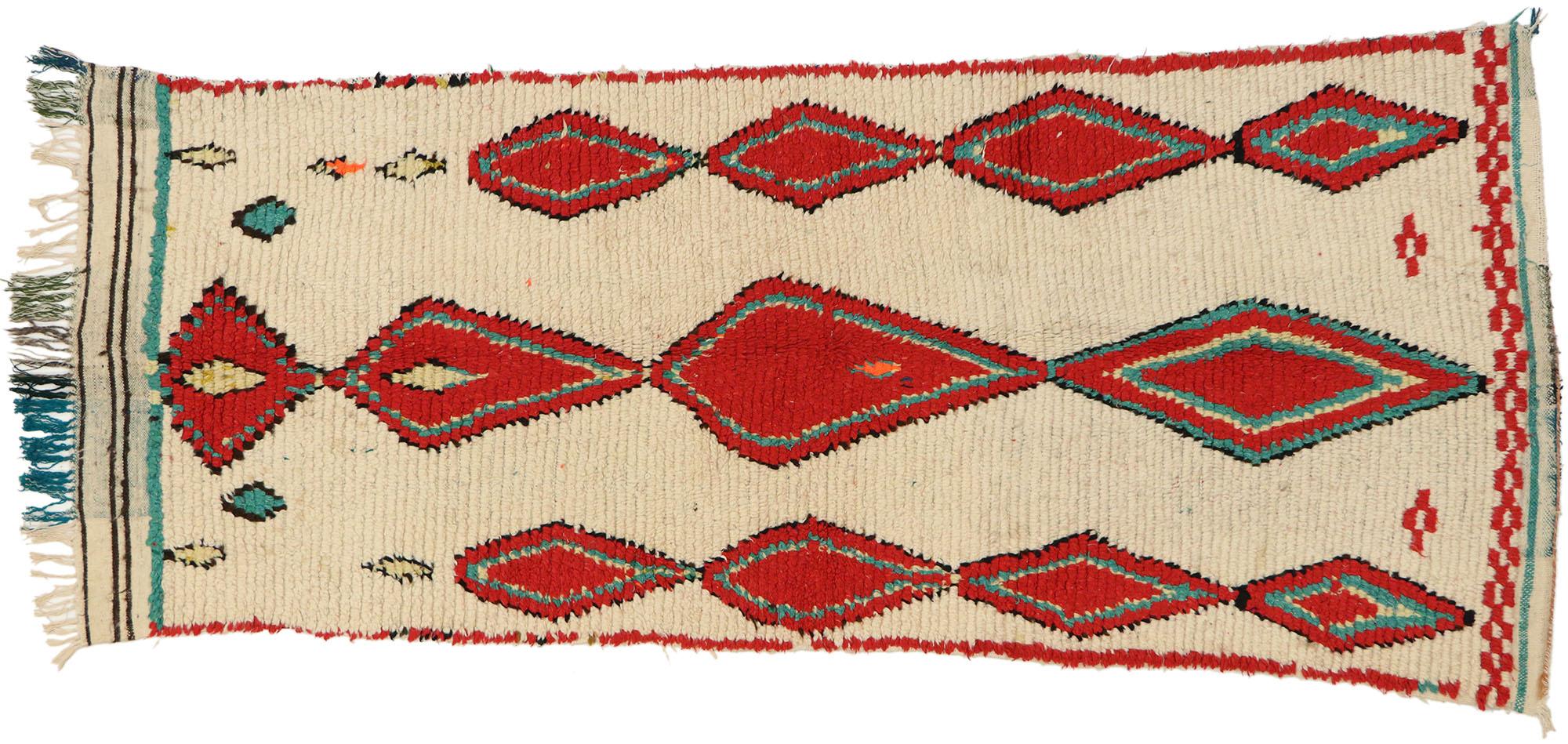 Vintage Moroccan Azilal Rug, Tribal Enchantment Meets Global Boho Chic For Sale 2