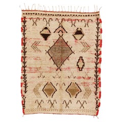 Vintage Moroccan Azilal Rug with Rustic Bohemian Tribal Style