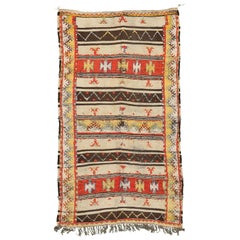 Vintage marokkanischen Azilal Stamm Berber geprägte Teppich