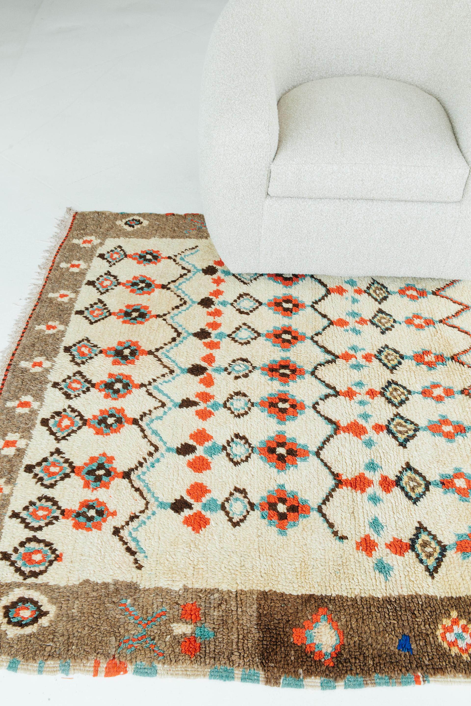 Vintage Moroccan Azilal Tribe Berber Rug For Sale 4
