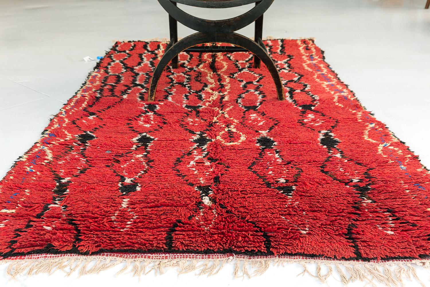 Hand-Knotted Vintage Moroccan Azilal Tribe Berber Rug For Sale