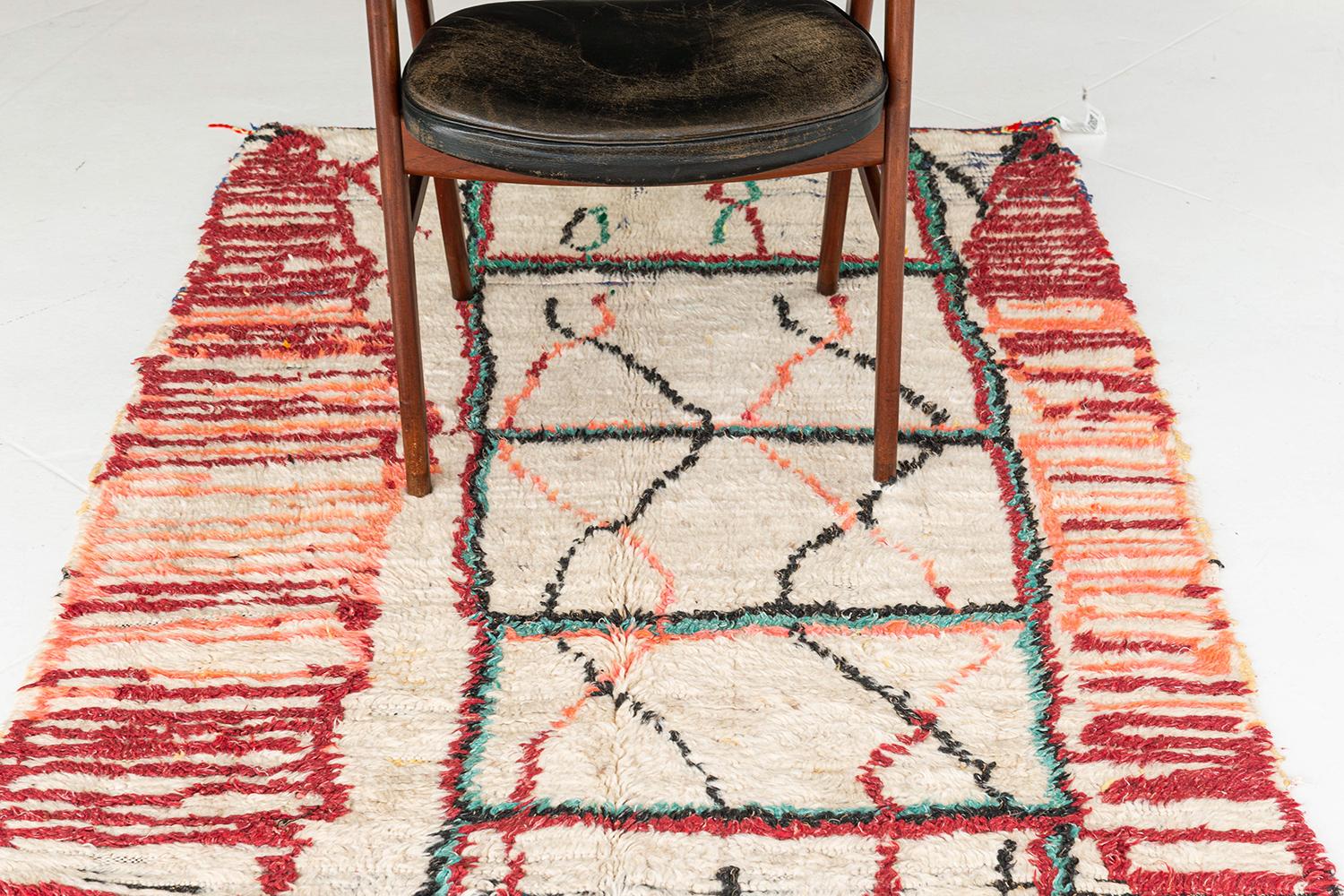 Early 20th Century Vintage Moroccan Azilal Tribe Berber Rug For Sale