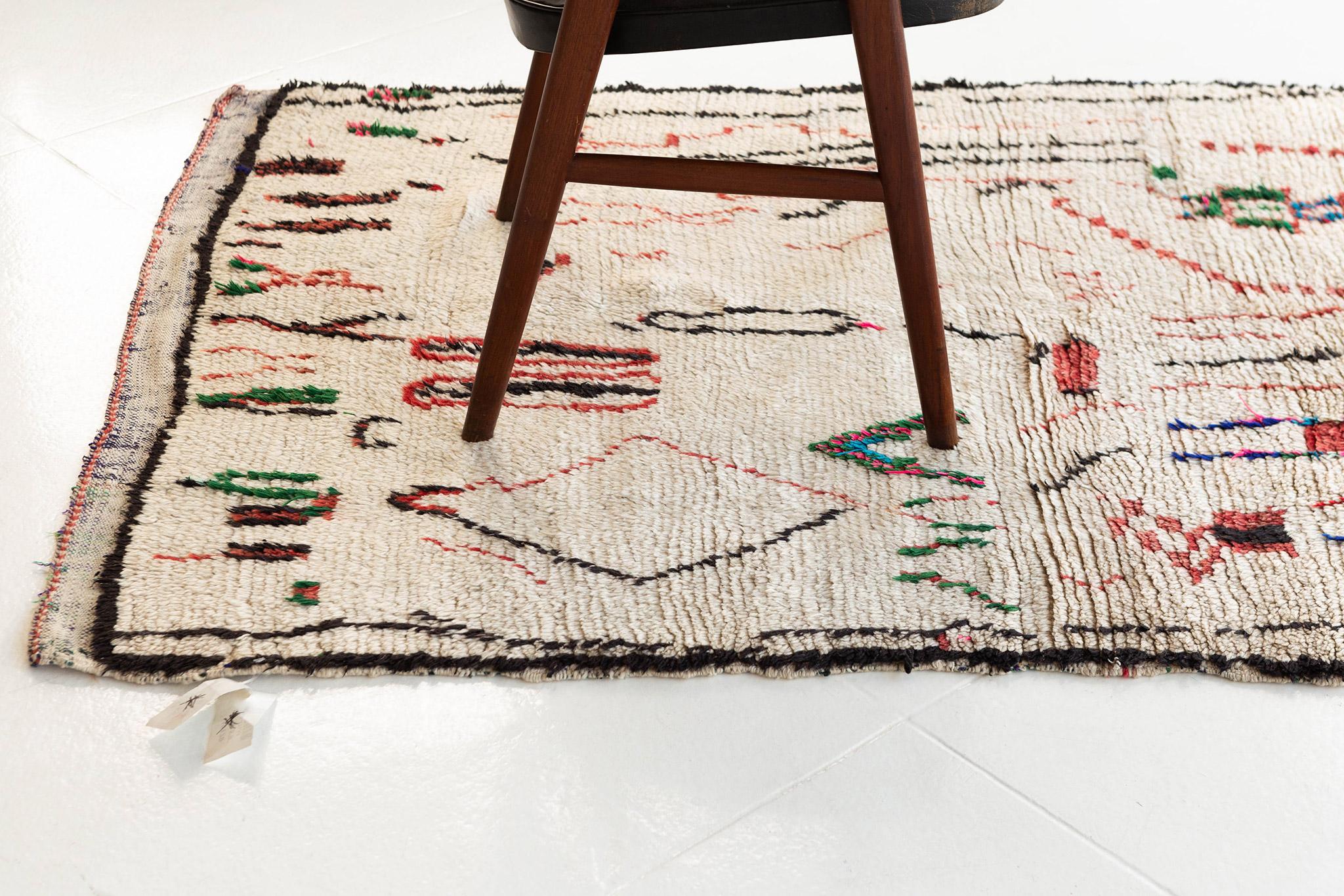Mid-20th Century Vintage Moroccan Azilal Tribe Berber Rug For Sale