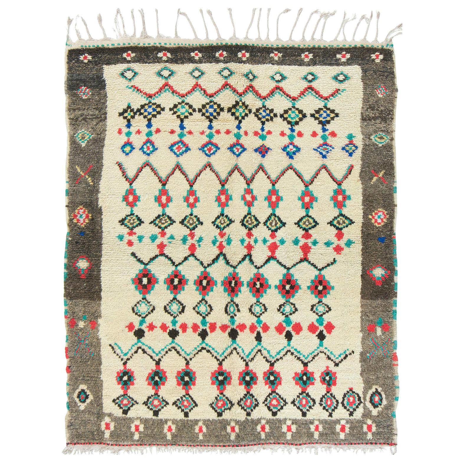Vintage Moroccan Azilal Tribe Berber Rug For Sale