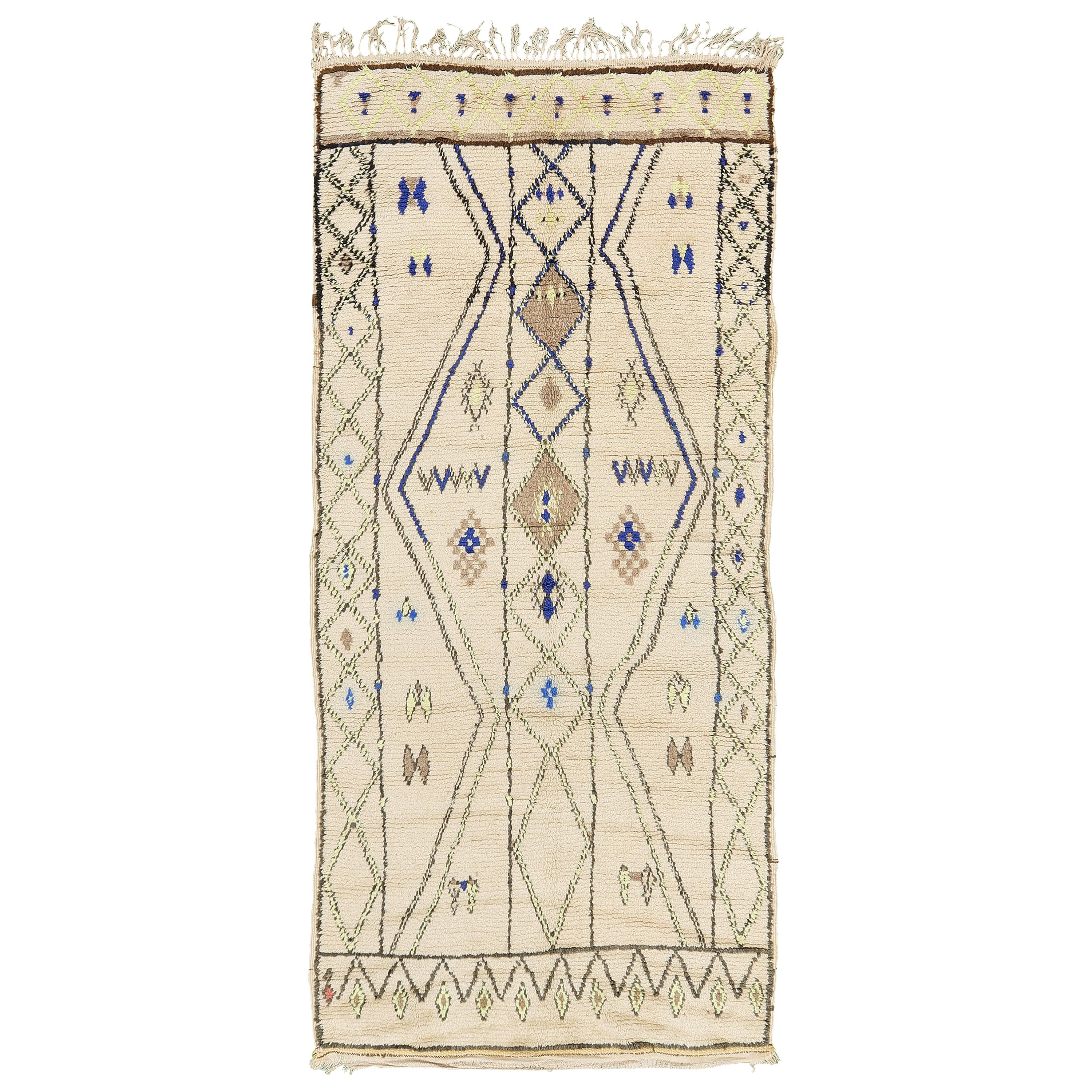 Vintage Moroccan Azilal Tribe Berber Rug For Sale