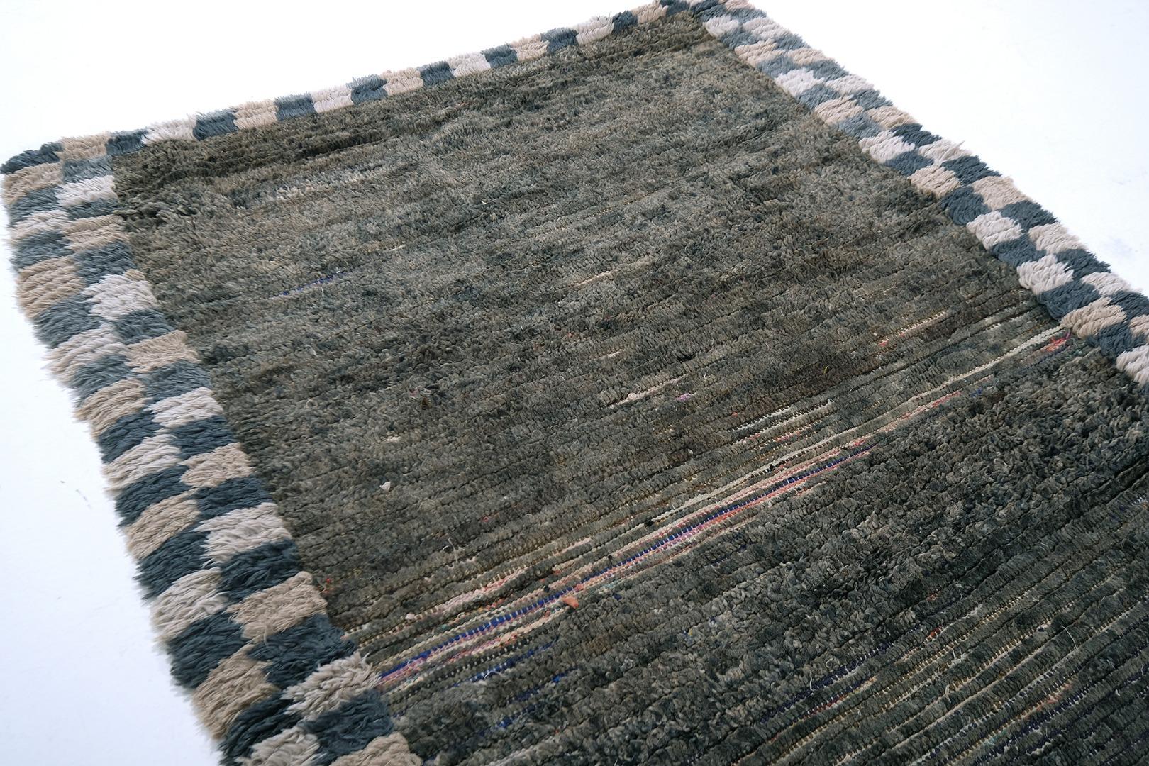 A multicolored earth-toned field with embossed detailing. Checkered borders bring a unique and cohesive vibe. This rug is a one-of-a-kind vintage rug from the Azilal region in the Atlas Mountains of central Morocco.



Rug Number 28457
Size 3'