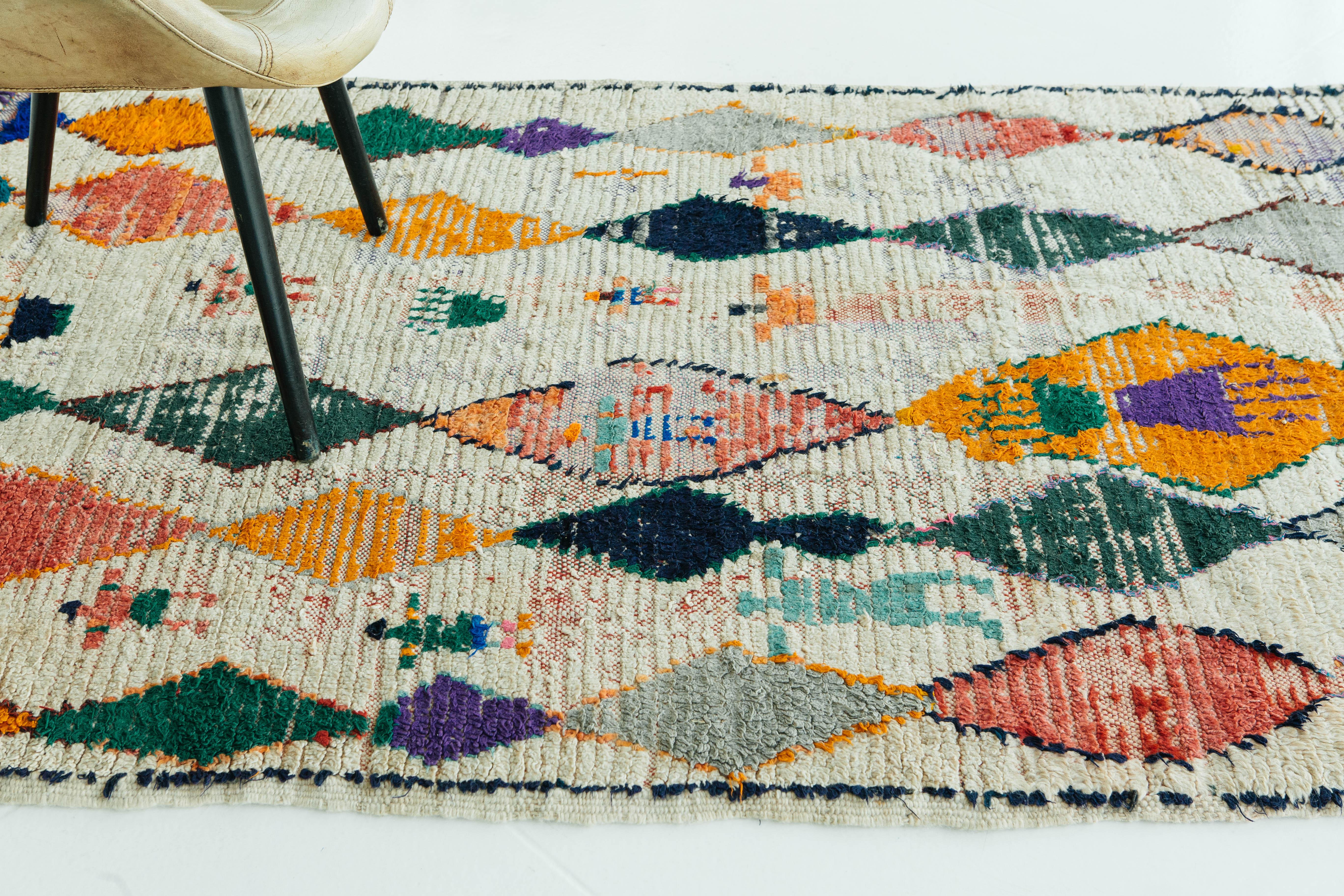 Vintage Moroccan Azilal Tribe Rug In Good Condition In WEST HOLLYWOOD, CA