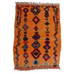 Vintage Moroccan Azilal Wool Rug, Bohemian Chic Meets Tribal Enchantment
