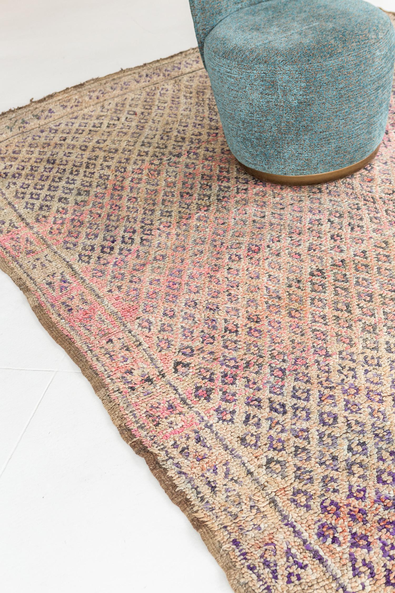 Vintage Moroccan Beni M'Guild by Mehraban Rugs In Good Condition For Sale In WEST HOLLYWOOD, CA