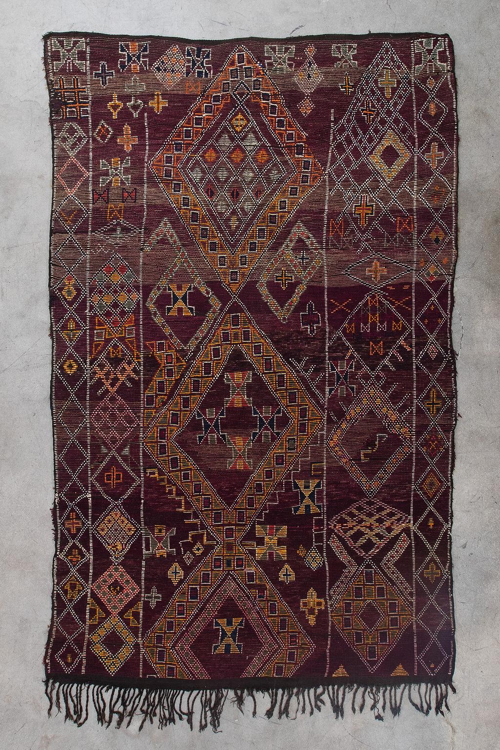 Vintage Moroccan Beni M'Guild Rug, Brown For Sale 1