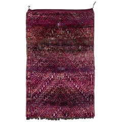 Vintage Moroccan Beni M'Guild Rug - Purple, Magenta