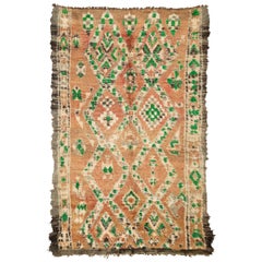 Vintage Moroccan Beni M'Guild Rug, Neutral, Cream, Green