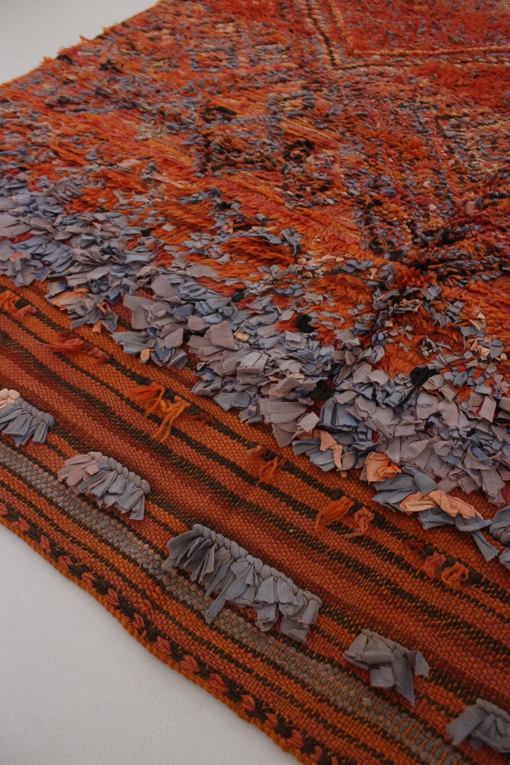 Vintage Moroccan Beni Mguild rug - Orange/red/lavender - 5x7.8feet / 153x240cm 3