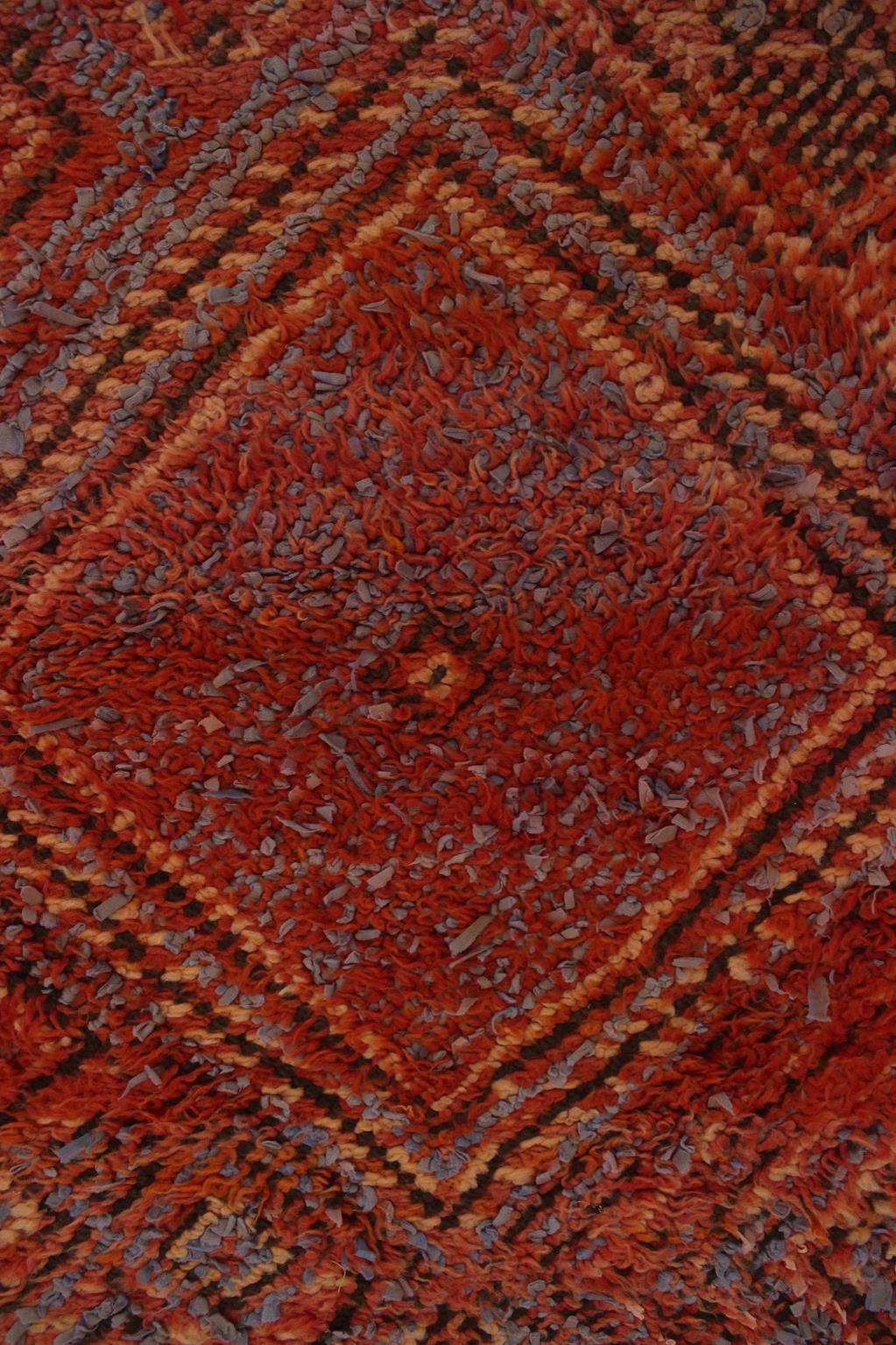 Vintage Moroccan Beni Mguild rug - Orange/red/lavender - 5x7.8feet / 153x240cm 4