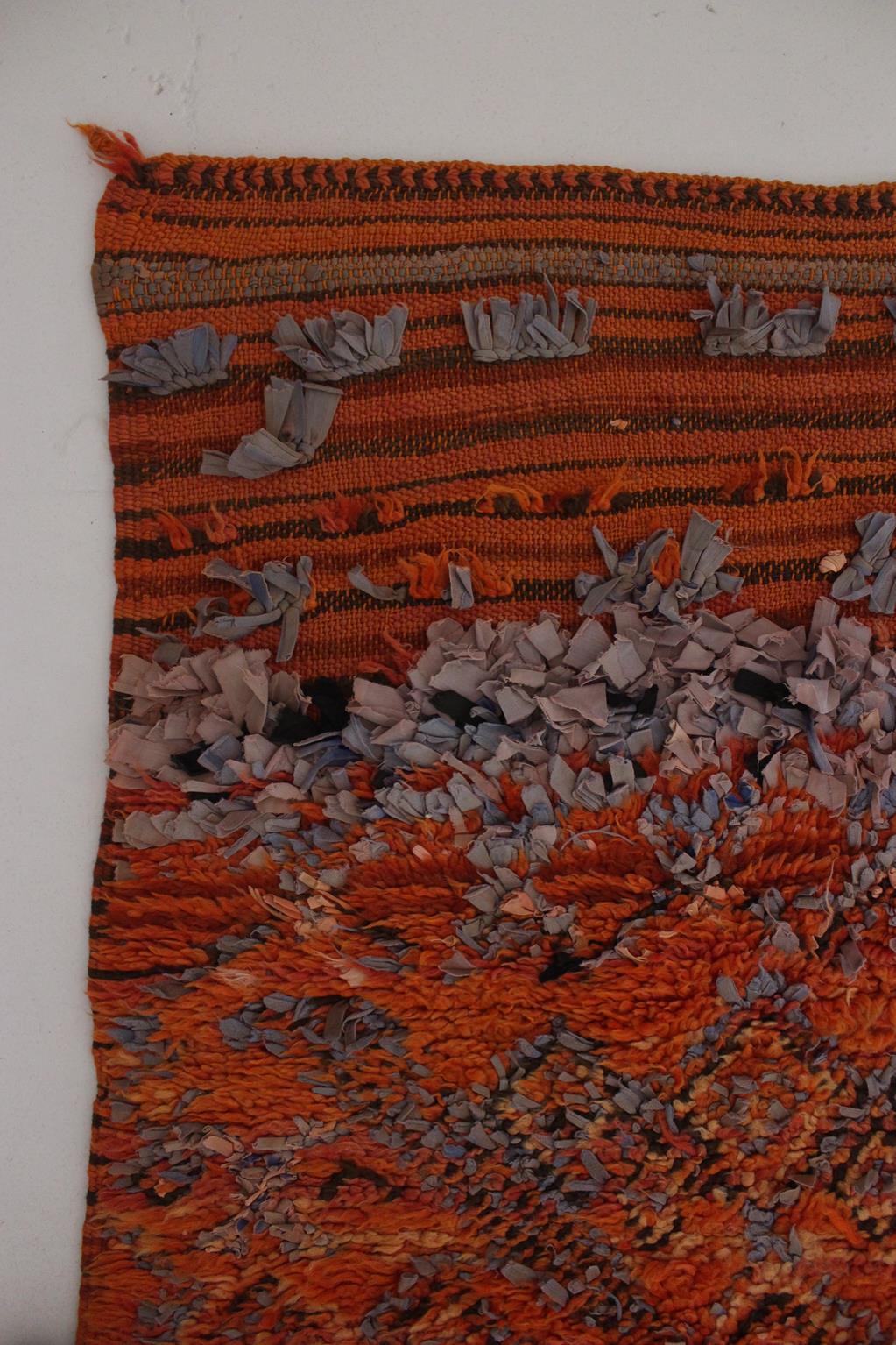 Vintage Moroccan Beni Mguild rug - Orange/red/lavender - 5x7.8feet / 153x240cm 2