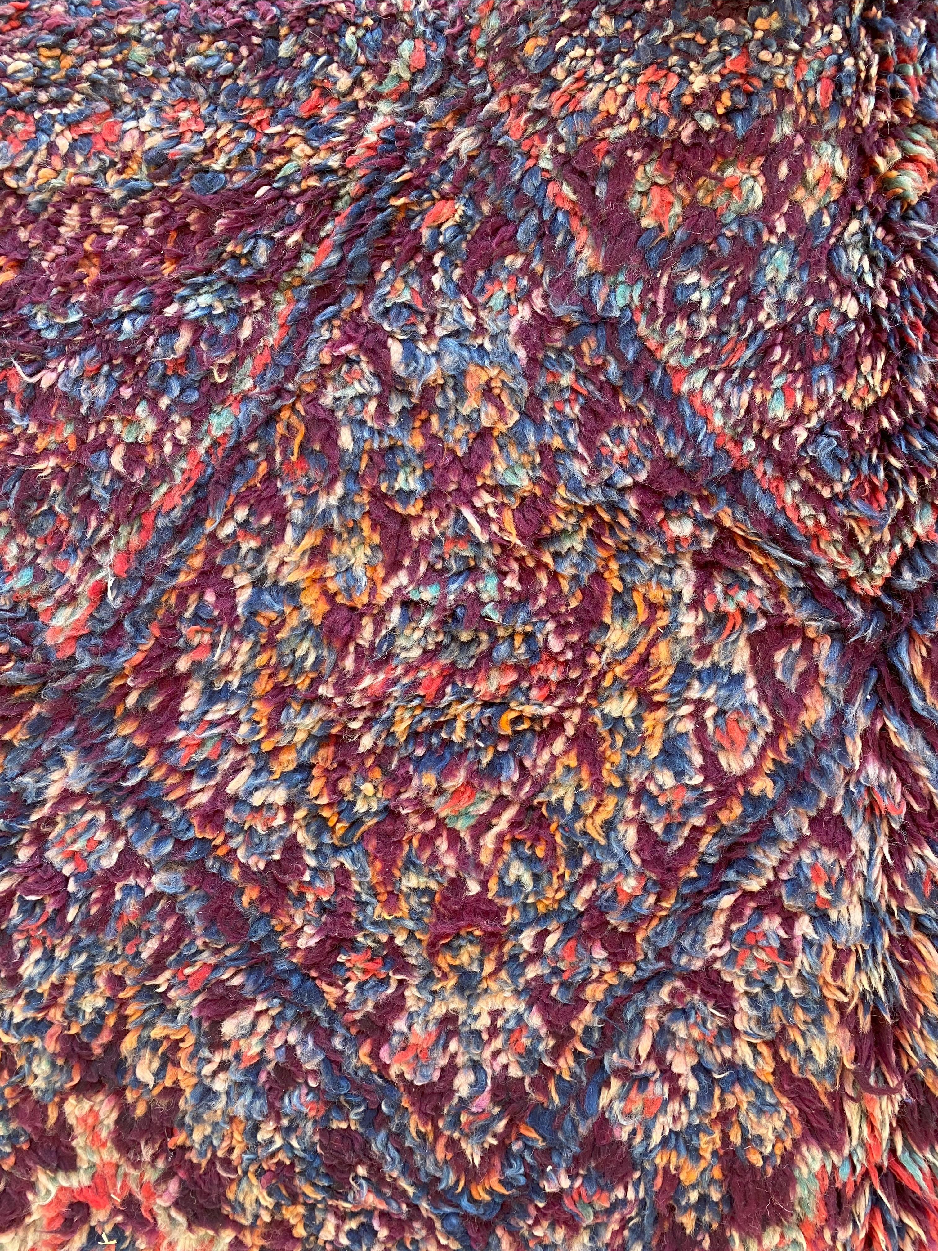 Vintage Moroccan Beni Mguild rug - Purple/blue - 5.8x10.4feet / 176x317cm For Sale 6