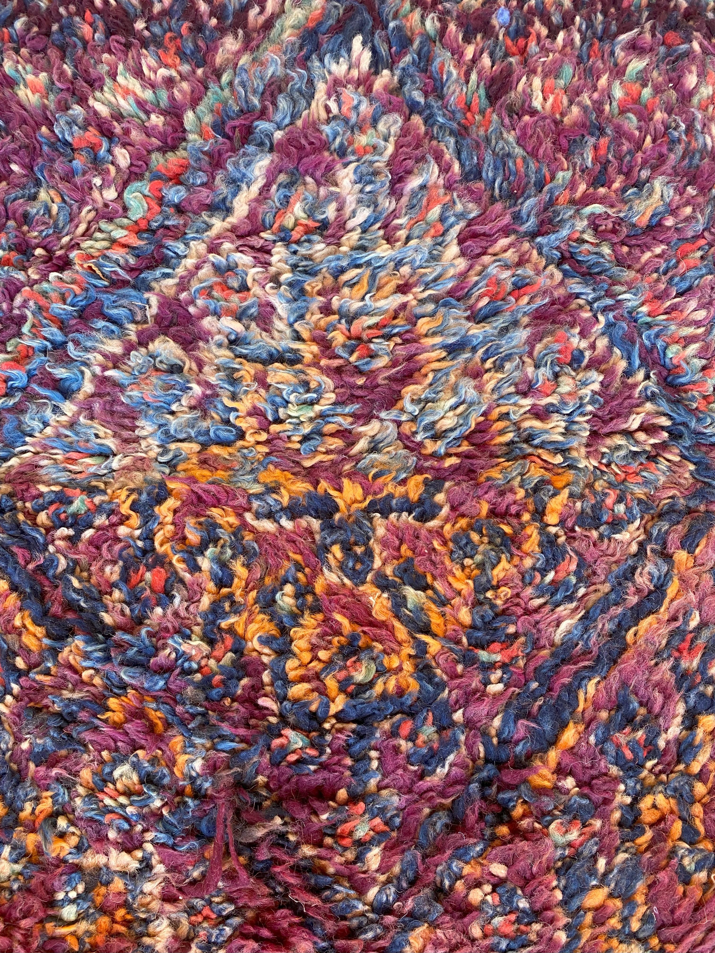 Vintage Moroccan Beni Mguild rug - Purple/blue - 5.8x10.4feet / 176x317cm For Sale 1