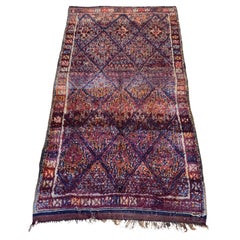 Vintage Moroccan Beni Mguild rug - Purple/blue - 5.8x10.4feet / 176x317cm