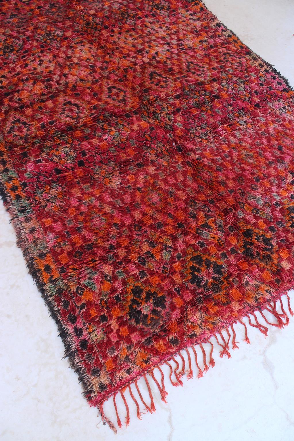 Vintage Moroccan Beni Mguild rug - Red - 6.5x14.3feet / 200x437cm For Sale 1