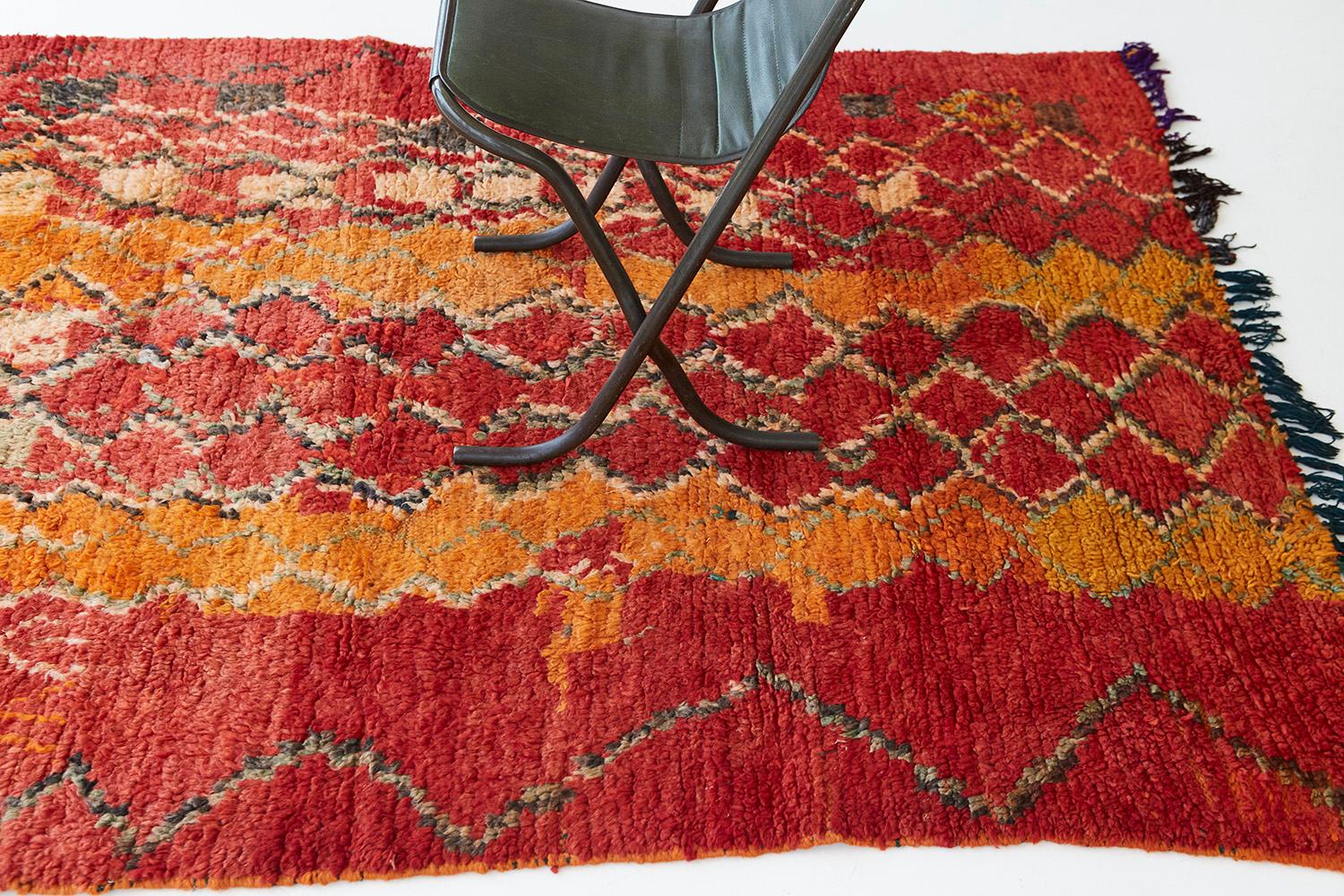 Hand-Knotted Vintage Moroccan Beni M'Guild Tribe Rug For Sale