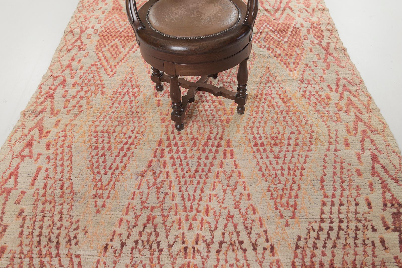 Vintage Moroccan Beni M'Guild Tribe Rug from Mehraban In Good Condition For Sale In WEST HOLLYWOOD, CA