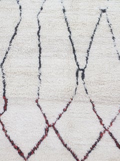 Vintage Moroccan Beni Ourain Berber Tribal Rug with an Abstract Design