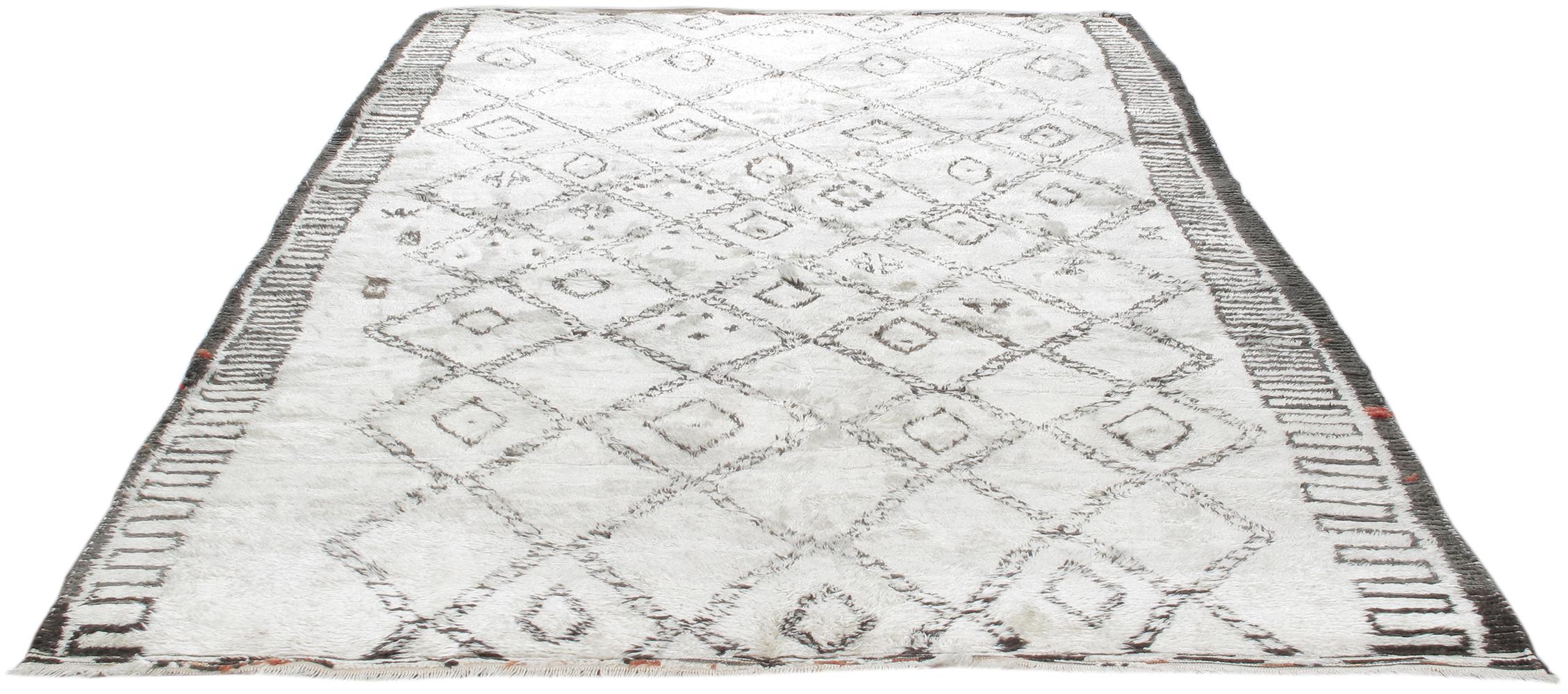 Hand-Knotted Vintage Moroccan Beni Ourain Berber Tribal Rugs For Sale