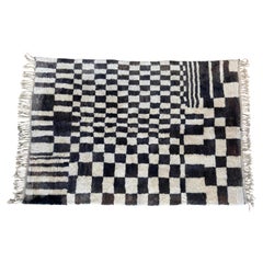 Vintage Moroccan Beni Ourain Checkered Rug