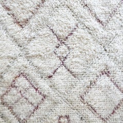 Vintage Moroccan Beni Ourain Rug, 6’4” x 12’10”, Berber Carpet, Middle Atlas