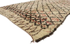 1960's Berber Moroccan Beni Ourain Carpet with Modern Style