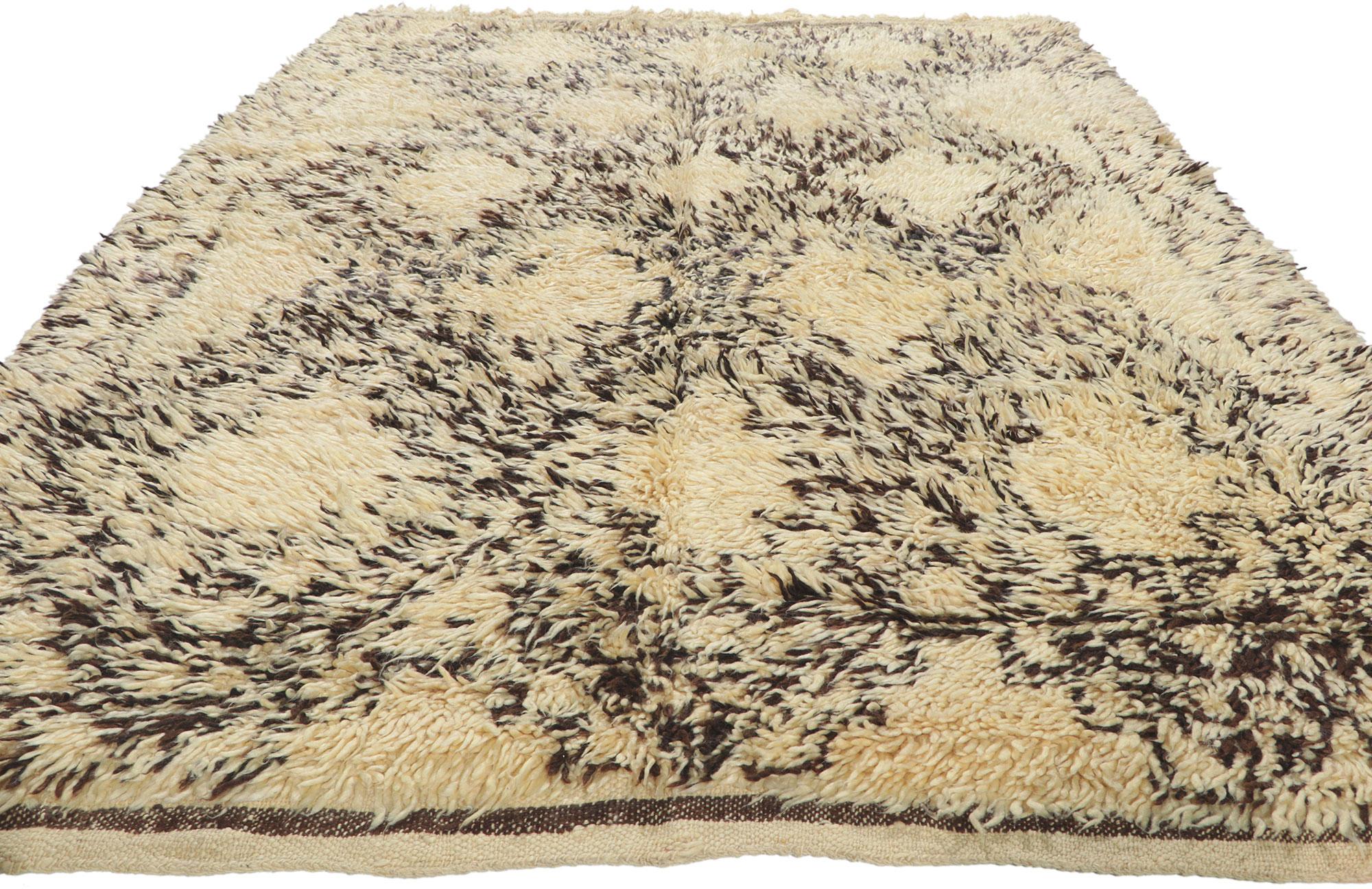 Mid-Century Modern Vintage Moroccan Beni Ourain Rug For Sale