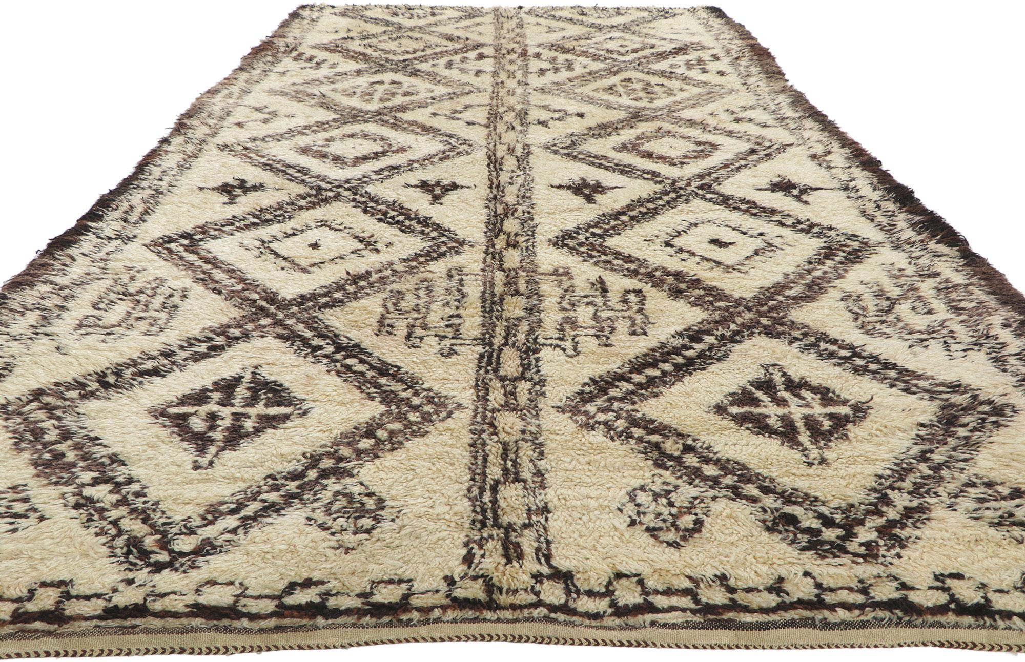 Tribal Vintage Moroccan Beni Ourain Rug For Sale