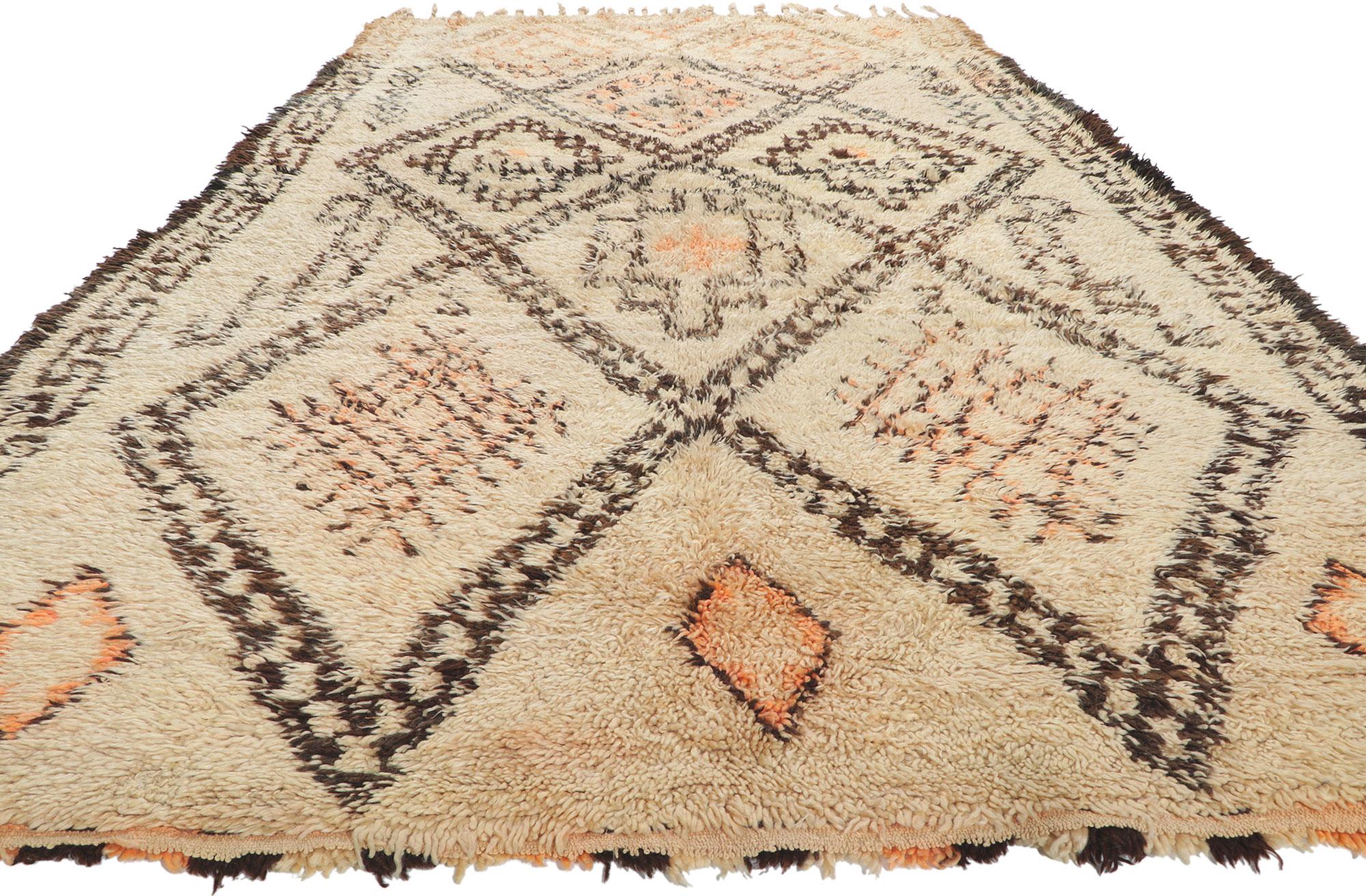 Tribal Vintage Moroccan Beni Ourain Rug For Sale