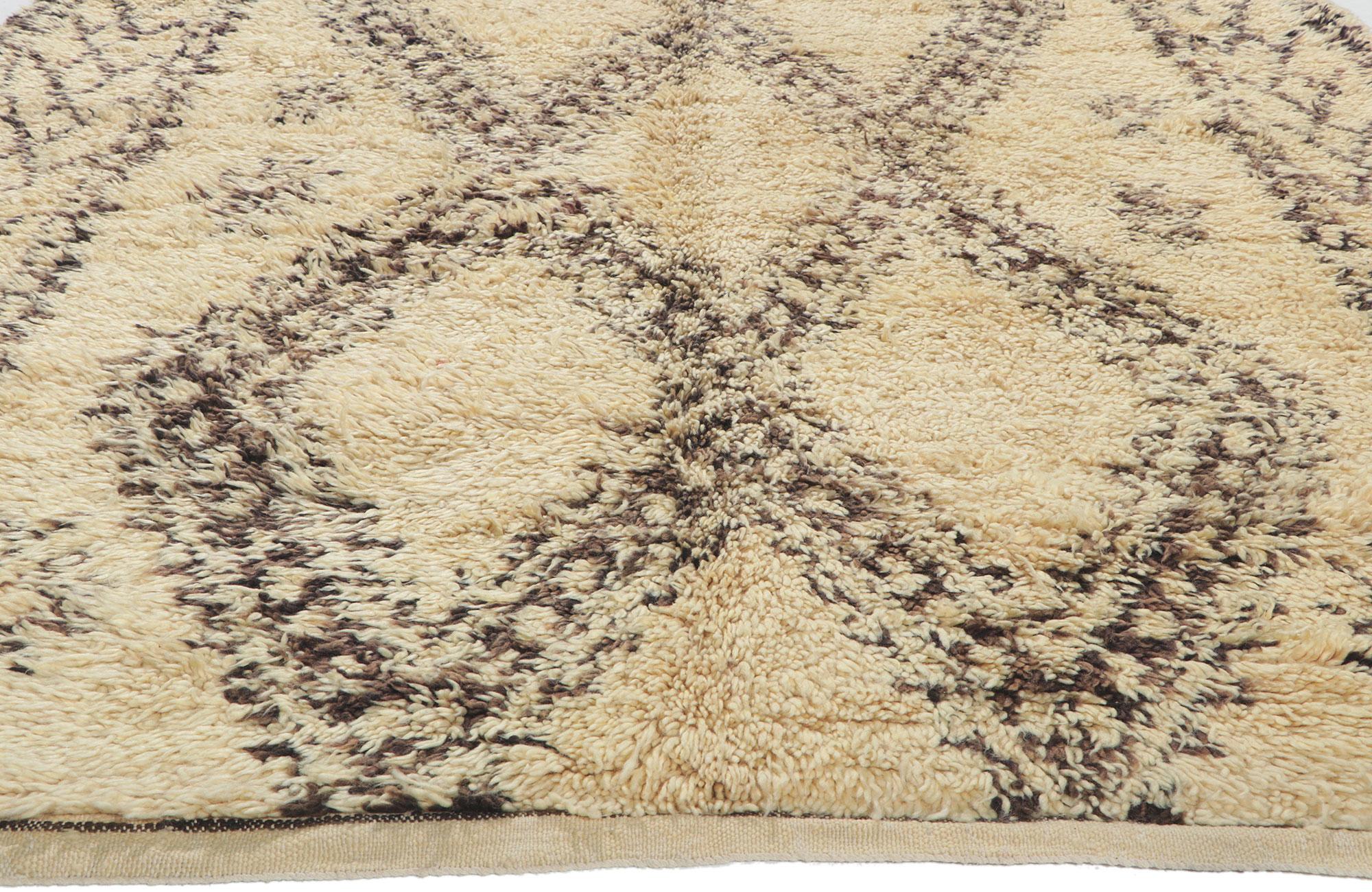 Hand-Knotted Vintage Moroccan Beni Ourain Rug For Sale