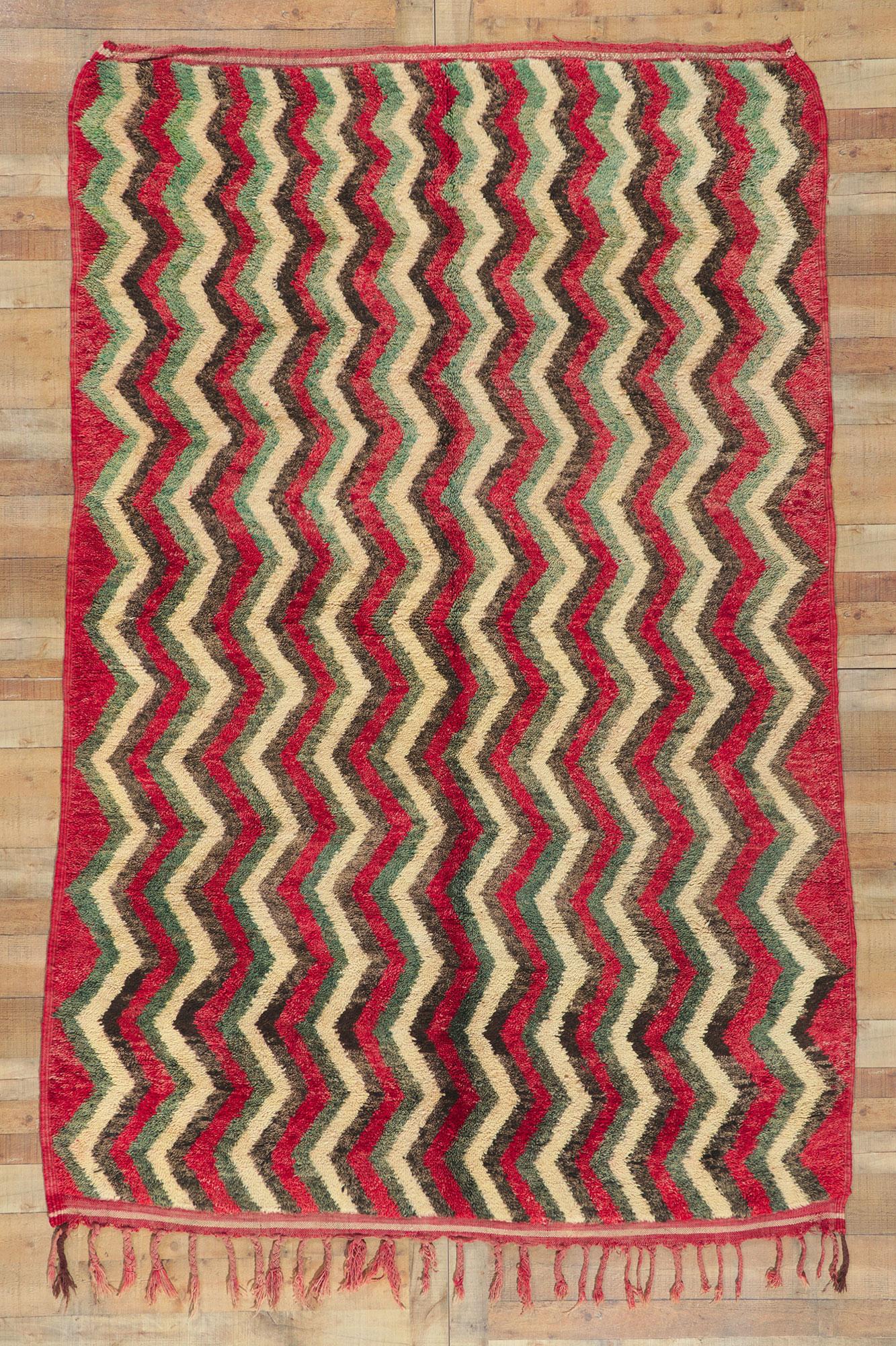 Vintage Moroccan Beni Ourain Rug In Good Condition For Sale In Dallas, TX