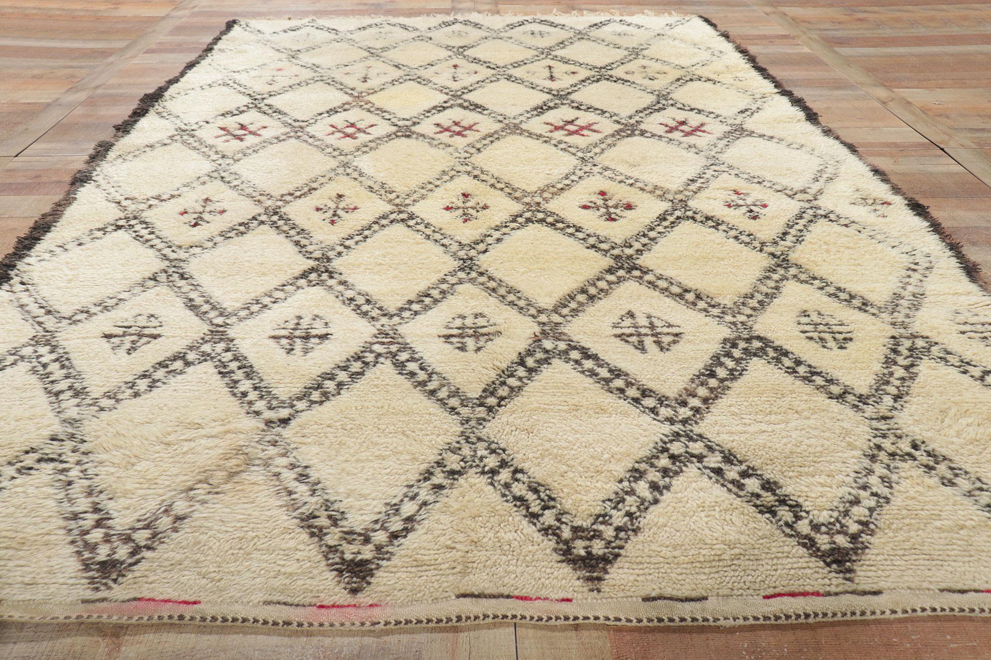 20th Century Vintage Moroccan Beni Ourain Rug For Sale